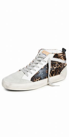Mid Star Horsy Upper Suede Toe And Spur Sneakers In Beige Brown Leo/ice