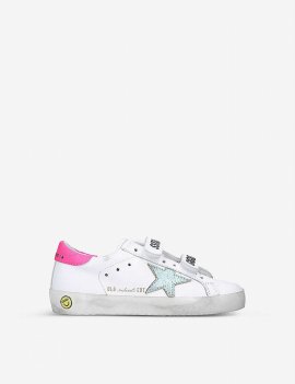 Kids' Old School Low-top Leather Trainers 6-9 Years In White/oth