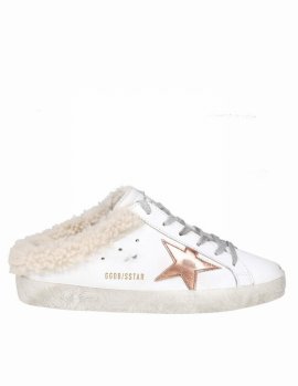 Superstar Sabot 11228 Leather And Shearling Trainers In White/oth