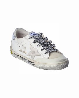 Kids' Superstar Leather & Suede Sneaker In White