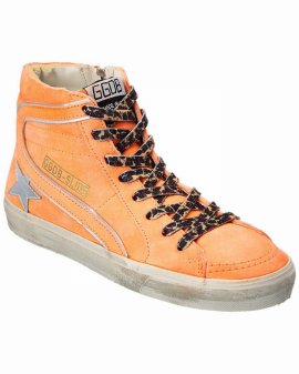 Slide High-top Sneakers In Orange