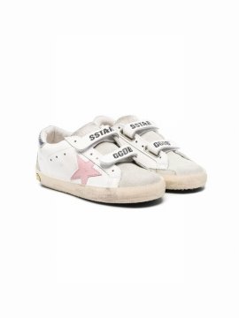 Kids' Logo-print Touch-strap Sneakers In White