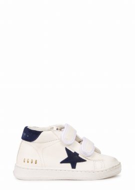 Kids June Distressed Leather Sneakers (it20-it27) - Blue & White - 4.5 Baby
