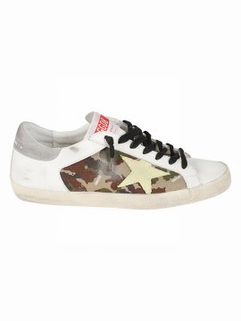 Super-star Double Quarter Sneakers In Green Camouflage