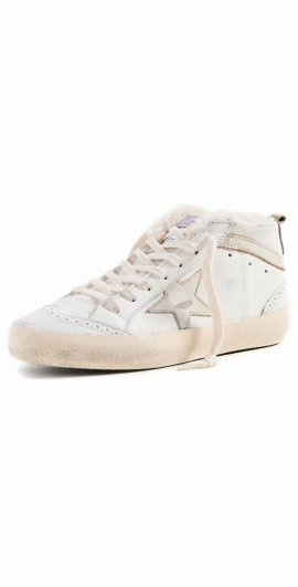 Mid Star Nappa Upper Shiny Leather Star Sneakers