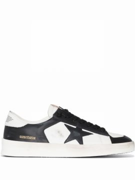 Star-patch Lace-up Sneakers In 10283 White/black