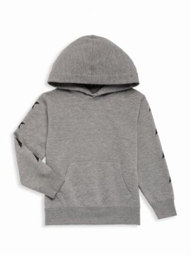 Little Kid's & Kid's Hooded Star Sweatshirt In Grey