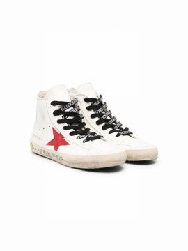 Kids' White Leather Sneakers In Bianco