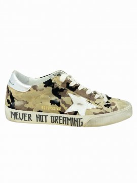 Camou Leather Superstar Sneakers In Green