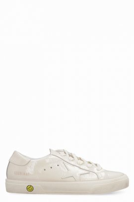 Kids' May Patent Leather Low-top Sneakers In Panna