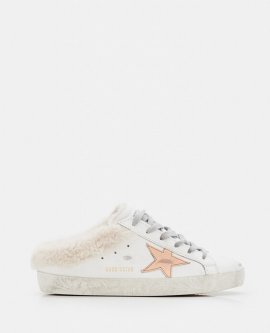 Superstar Sabot With Shearling In White