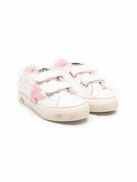 Kids' White Leather Sneakers In Multi-colored
