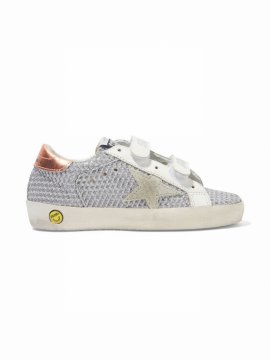 Kids' Superstar Touch-strap Sneakers In Silver