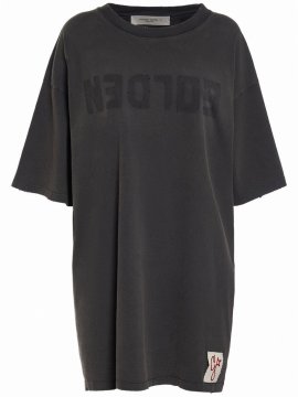 Golden Cotton Jersey T-shirt In Anthracite