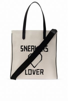 Deluxe Brand Graphic Printed Tote Bag In Beige
