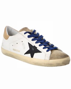 Superstar Distressed Leather And Suede Sneakers In Multi