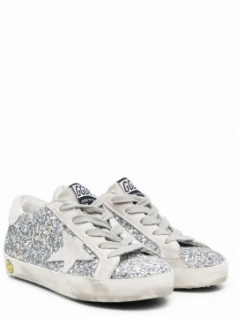 Superstar Sneakers With Glitter In Silver