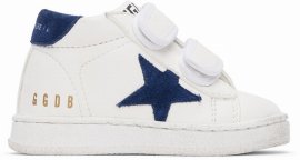 Baby White & Navy June Sneakers In 10357 White/dark Blu