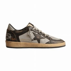 Ball Star Double Quarter Sneakers In Light Grey Black Brown