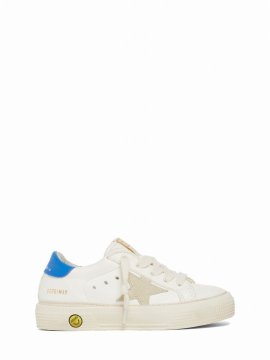 Kids' May Leather Lace-up Sneakers In White