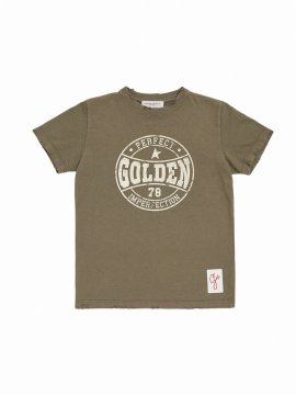 Kids' Printed Cotton Jersey T-shirt In Verde