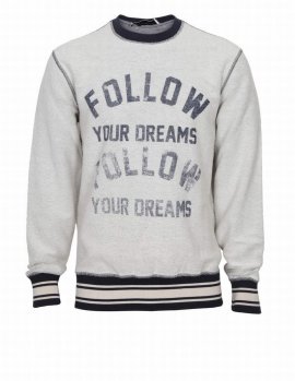 Journey M`s Regular Crewneck Sweatshirt/ Follow Your Dreams In Grey/blue