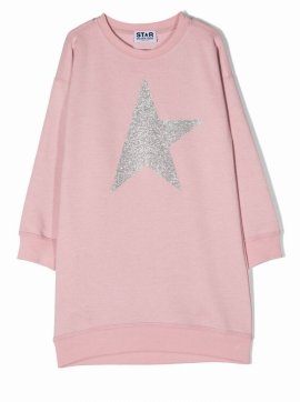 Kids' Star Dress Sweatshirt Big Star Printed In Pink