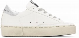 White & Silver Hi Star Sneakers In 80185 White/silver