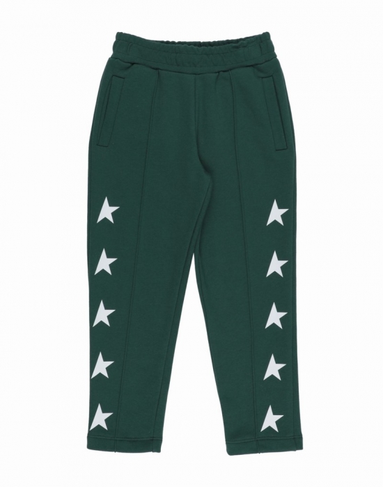Kids' Boy's Star Tapered Joggers In Green