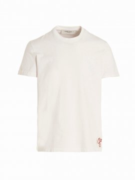 Distressed Cotton T-shirt In White