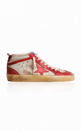 Women's Mid Star Leather Sneakers In Red