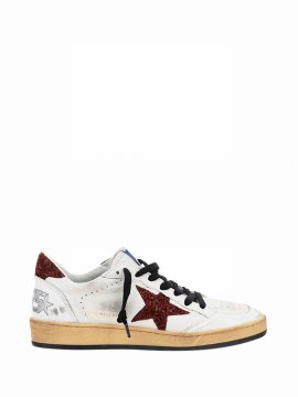 Ball Star Sneakers In White/bordeaux
