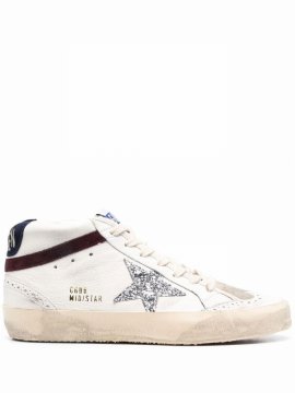 Star Patch Lace-up Sneakers In White
