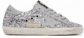 Ssense Exclusive Silver Super-star Sneakers In Grey