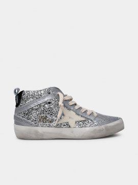 Mid Star Silver Leather Sneakers