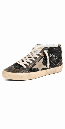 Mid Star Glitter Upper Shiny Leather Toe Sneakers