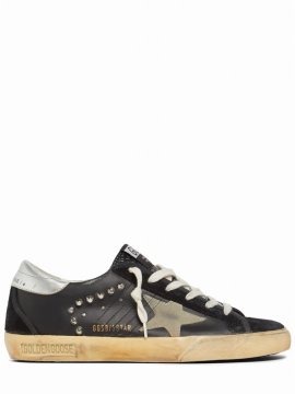 20mm Super Star Leather Sneakers In Black