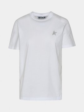 Kids' T-shirt Star Mini Logo Argento In White