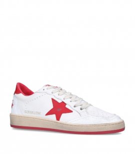 Ball Star Upper Mat Leather Star Sneakers In White