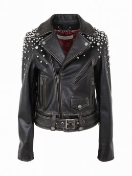 Women's Black Leather Outerwear Jacket