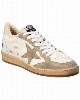 Ballstar Leather & Suede Sneaker In White