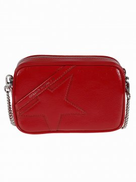 Star Leather Mini Crossbody Bag In Ruby Red