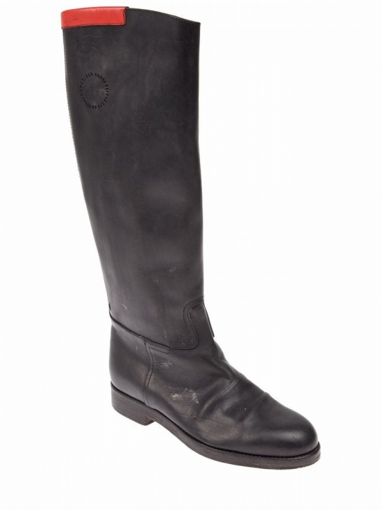 Distressed Riding Boot In Black