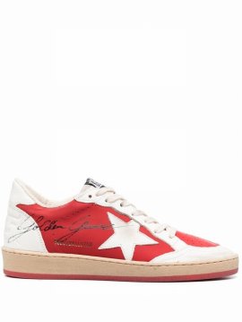 Ball Star Leather Low-top Sneakers In Red