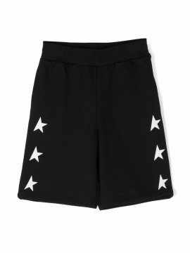 Kids' Logo-print Wide-leg Shorts In Black