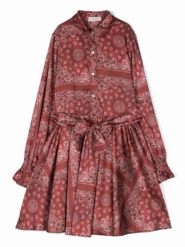 Girl's Paisley-print Dress In Red
