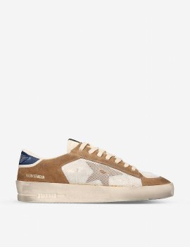 Stardan Suede And Mesh Low-top Trainers In Bone/comb