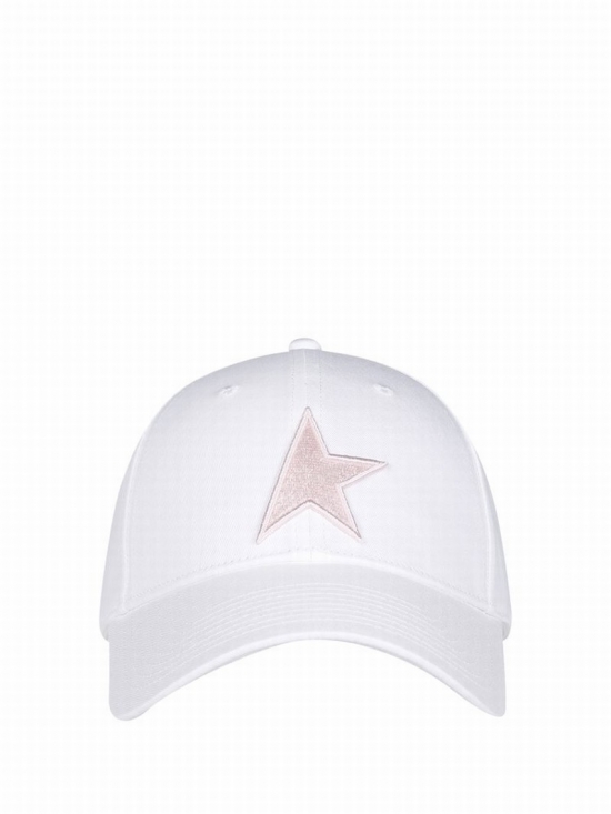 Deluxe Brand Star Embroidered Baseball Hat In White