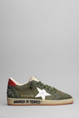 Ball Star Sneakers In Green Leather In Forest Green/milk