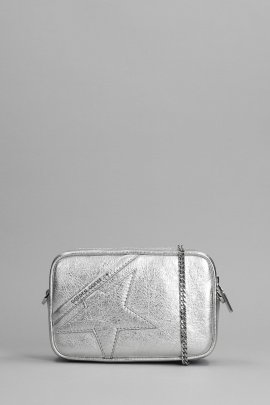 Mini Star Shoulder Bag In Silver Leather